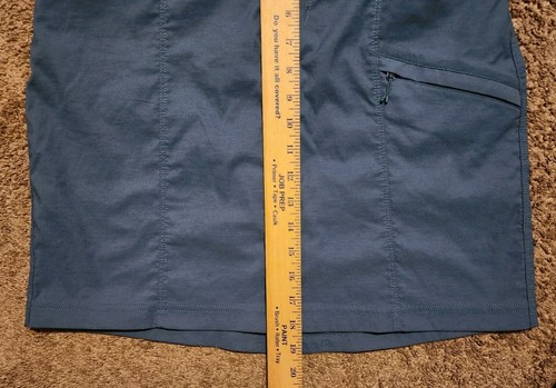 Pantalón corto para mujer Duluth Trading seco sobre la marcha tiro medio mejorado azul acero talla 4 - Imagen 6 de 8