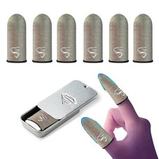 Ultra-Thin Silver Fiber Gaming Finger Sleeves - Breathable, Sweatproof, Seaml...