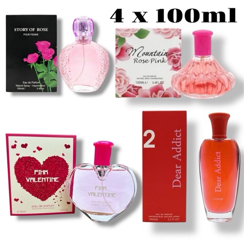 4 x 100ml Damenparfüm Eau De Parfum Spray Geschenkpaket Damenduft Set - Bild 1 von 24