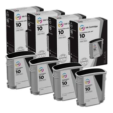 LD Replacement Replacement fit for HP 10 / C4844A 4PK HY Black Ink Cartridges