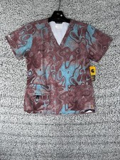 Carhartt Women's Small Force Cross-Flex V-Neck Print Scrub Top MT2114-W NWT