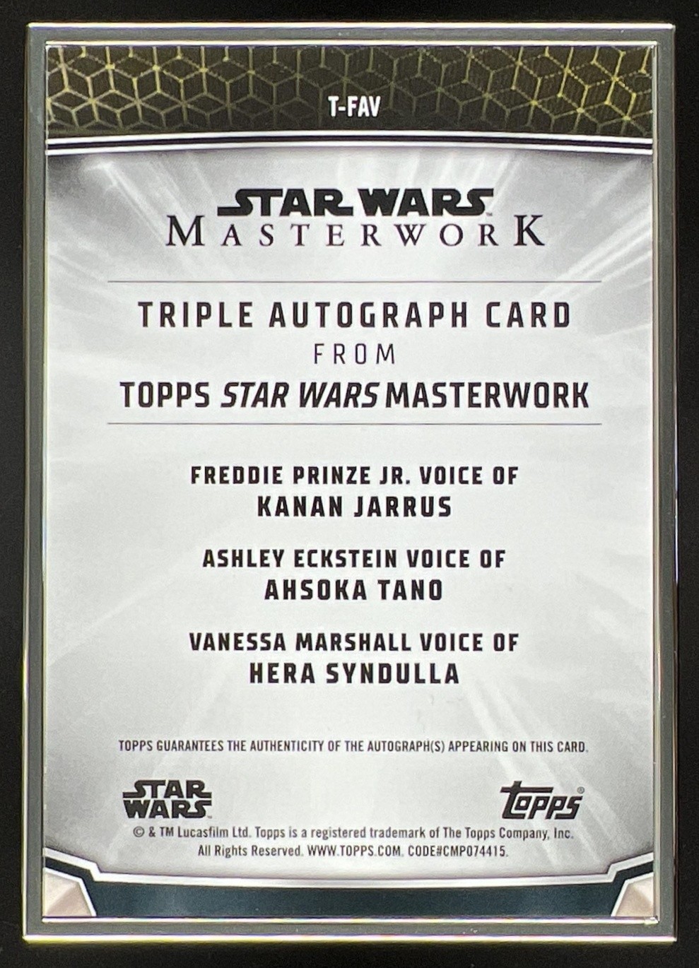 2025 Star Wars Masterwork Marshall Freddie Prinze Ashley Eckstein Auto Frame #/5 view 2