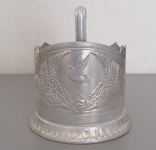 Vintage Aluminum Cup Holder Retro Style Ussr Soviet Period