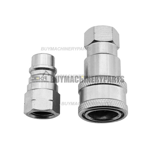 2X Set 1/4" Body 1/4" NPT Poppet Pioneer Style Hydraulic Quick Connect Coupler - Picture 5 of 5