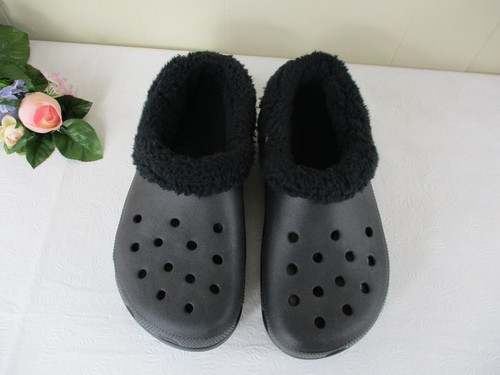 L/N! Crocs Mammoth EVO Black Fleece Lined Unisex Clog Shoes M-9, W-11 - Picture 2 of 9