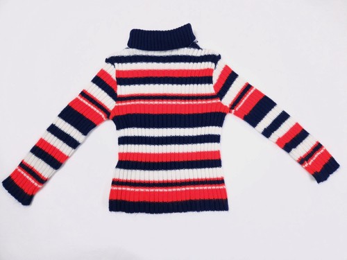 Suéter Justin Charles Vintage Años 70 Cuello Alto Rojo Blanco Azul Niños Pequeño - Imagen 8 de 8