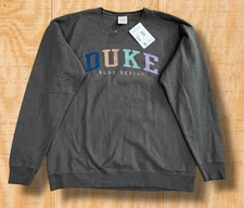 NWT! Duke Univ. Blue Devils Large ComfortWash Gray Oversize Crew Neck Sweatshirt