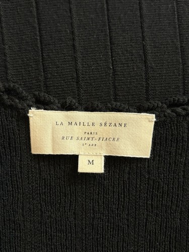 Sezane Delia black mini a line viscose sweater long sleeve dress size medium - Bild 5 von 17