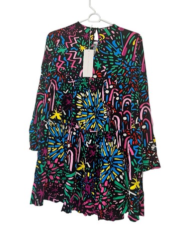STELLA MCCARTNEY Girls Black Firework Logo Dress - Size 12Y NWT - Picture 2 of 3