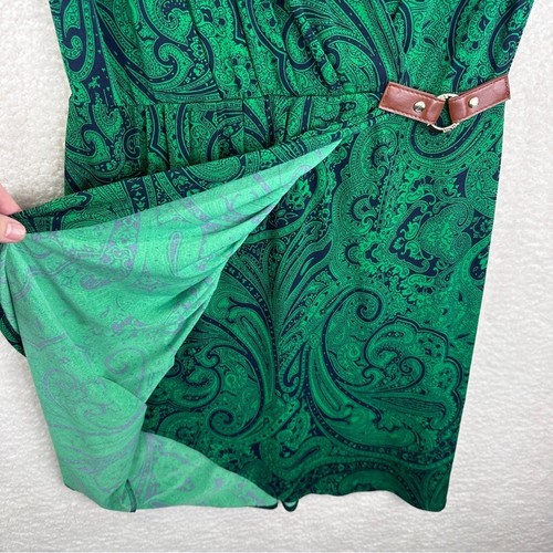 MICHAEL Michael Kors Kelly Green Sheath Midi Dress V-Neck Sleeveless Medium - Picture 6 of 14