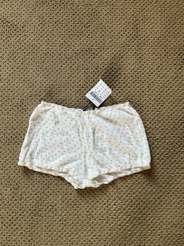 Brandy Melville John Galt White Floral Pj Shorts Lounge Wear Cotton