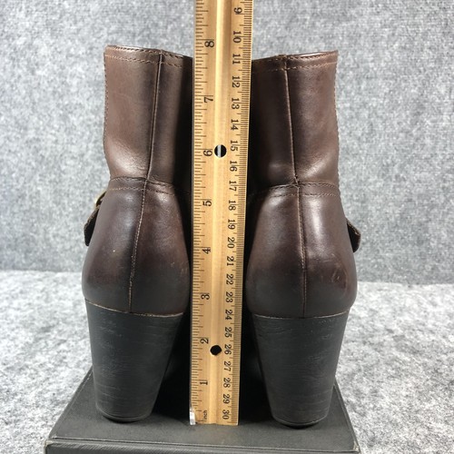Stivaletti Clarks donna taglia 8 M pelle marrone fibbia zip laterale 39320 - Foto 7 di 15