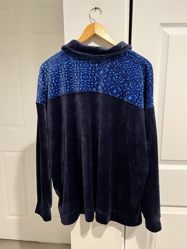 Cuddl Duds maglione donna giacca blu XL top manica lunga MORBIDO ACCOGLIENTE caldo - Foto 2 di 8