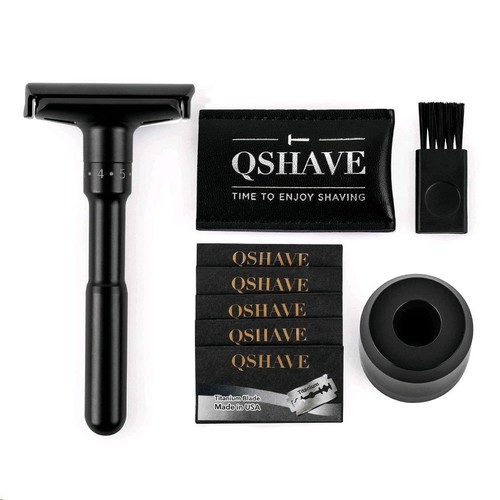 Adjustable Double Edge Safety Shaving Razor Deluxe Set (Razor with Stand) - Picture 7 of 7