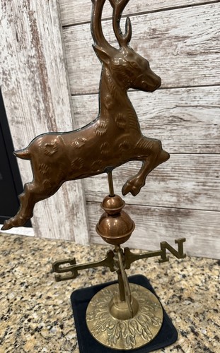 Vintage Copper Brass Deer Stag Weathervane 20” - Picture 9 of 10