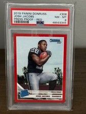 Josh Jacobs 2018 Donruss Rated Rookie Red Press Proof PSA 8 Las Vegas Raiders