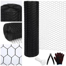 Black 19GA Chicken Wire 48inx150ft, Chicken Wire Fencing, Garden Fence, Metal... 0.94 per foot