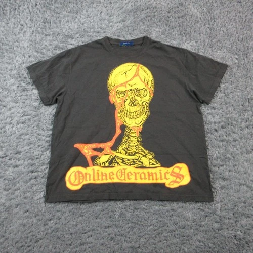 Online Ceramics Shirt Mens XL Black Skull Graphic Crew Neck Short Sleeve NWOT