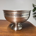 Pottery Barn Antique Silver Sentiment “Friends & Family" 6” Serving Bowl