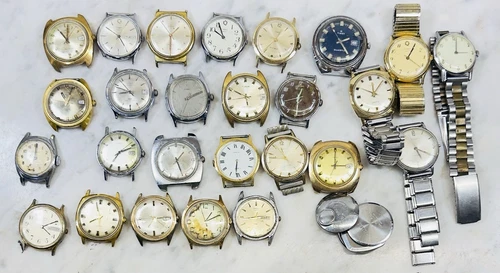 Vintage Timex Watch Lot 25 Pieces For Parts Repair Or Restoration