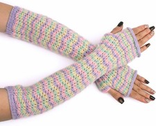 Women Wool Arm Warmers Fingerless Knit Gloves Mitten Winter Wrist Warmer