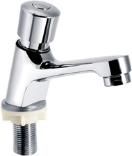 Time Delay Faucet,Public Ktchen Bathroom Chrome Plated Self Closing Water Saving