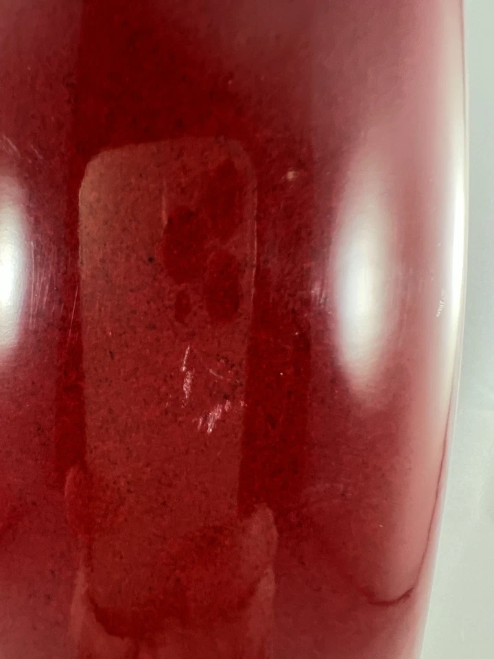 Jarrón rojo sangre de buey Scheurich Amano hecho en Alemania cilindro 10,5" H muelle 1 importaciones Foto 4 de 4