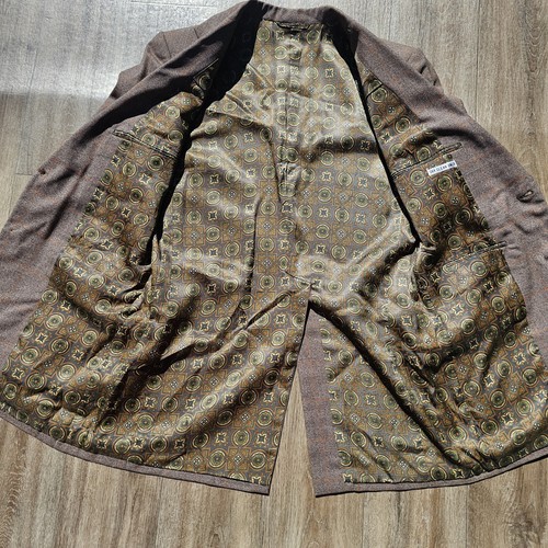 Vintage Mens Sz 38 Suit Jacket 2 Button Brown - Picture 9 of 9