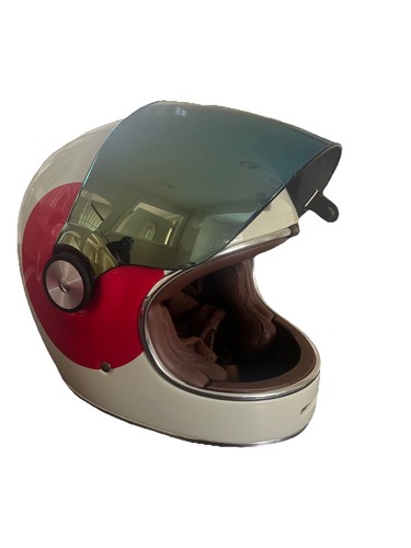 Bell Helmet Bullitt Large TT Gloss Vintage White/OxBlood) See Description