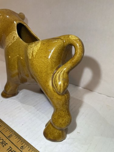 Vintage Brush McCoy Brown Ceramic Bull Planter Western Kitschy Mid Century - Picture 4 of 6