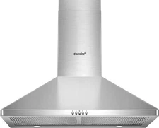 Efficient Convertible Ducted Range Hood - 450 CFM, Stainless Steel, LED Lighting