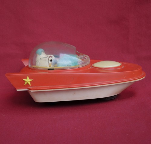 Old USSR Star SPACE Rocket PATROL CAR Cosmonaut TOY MOONCAR 1960 Soviet 11"=27cm - Picture 4 of 10