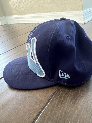 Tampa Bay Rays Hat Cap Fitted 7 5/8 Blue Wool MLB Baseball New Era 5950 Mens - Picture 2 of 8
