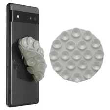 5 Pack Suction Phone Case, Round Double-Sided Suction Phone Grip, Light Gray