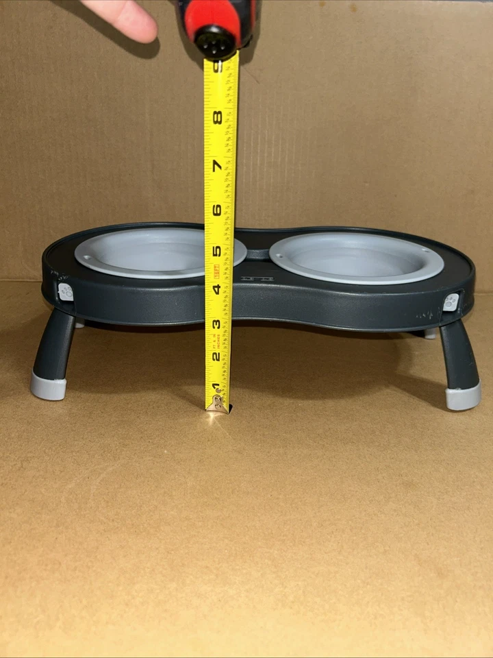 Dexas Popware Mascotas Doble Cuenco Plegable Alimentador de Viaje Gris Fácil de Limpiar Foto 2 de 4