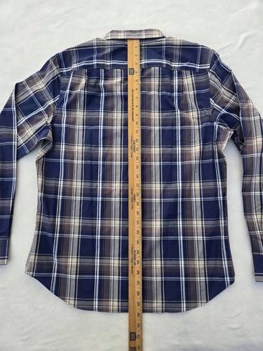 Nautica Mens Dress Shirt Button Down Wrinkle Resistant L/S Blue Plaid Size Med - Picture 6 of 8