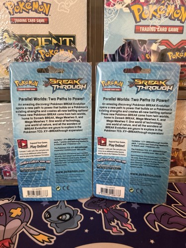 POKEMON XY BREAKTHROUGH BLISTER BOOSTER PACK NEW JIRACHI & HAWLUCHA COSMOS FOIL - Picture 2 of 2