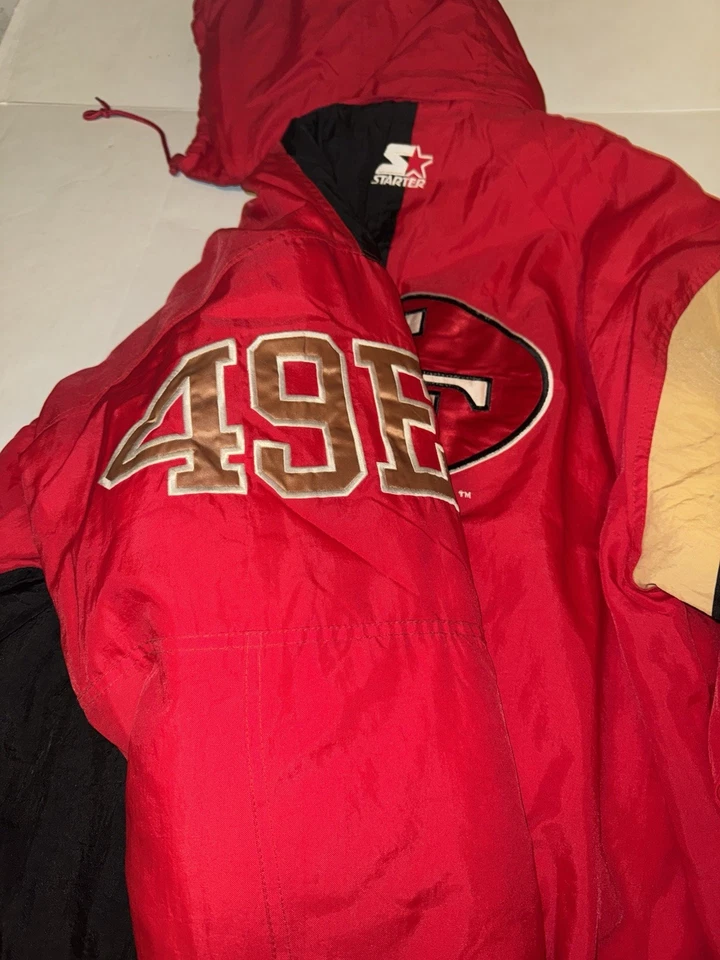 Abrigo Chaqueta con Capucha San Francisco 49ers Starter Años 90 XL De Colección Clásico Equipo NFL Foto 4 de 4