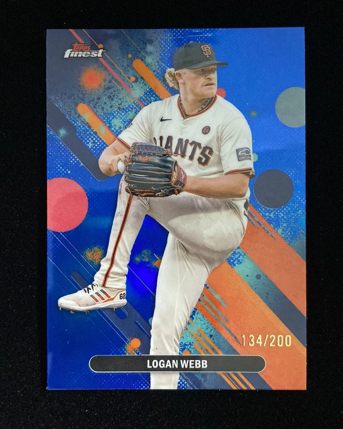2025 Topps Finest Common Blue #64 Logan Webb 134/200 Giants HD