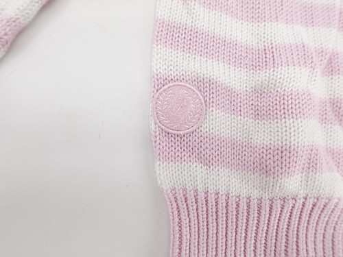 PINK Victoria's Secret Sweater Womens Large Pink White Striped Cropped Pullover - Picture 7 of 12