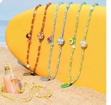 Authentic Pop Mart LABUBU Jump Into Summer Phone Charm Summer Passion Lanyard