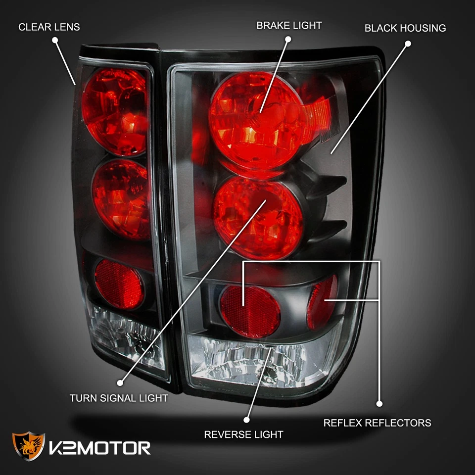 Black Fits 2004-2015 Titan Tail Lights Rear Brake Lamps Pair Left+Right 04-15 - Изображение 3 из 4