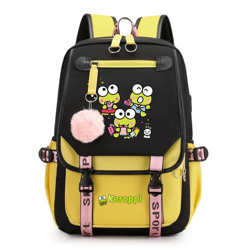 Kerokero Keroppi Niñas Niños Mochila Escolar Carga USB Laptop Mochila - Imagen 51 de 56