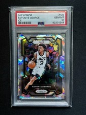 Panini Prizm Basketball 2023-24 Kyonte George Utah Jazz Cracked Ice PSA 10