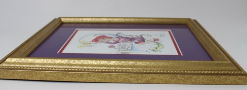 Gerahmte Passepartout Deb Collins Aquarell Drucke signiert roter Hut Damen 3 Bilder - Bild 7 von 12