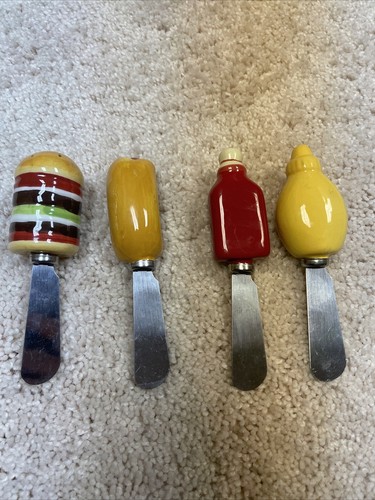 Pier 1 Imports 🍔 Backyard BBQ Spreaders 🌭Set of 4 Used  Unboxed See Photos - Picture 2 of 12