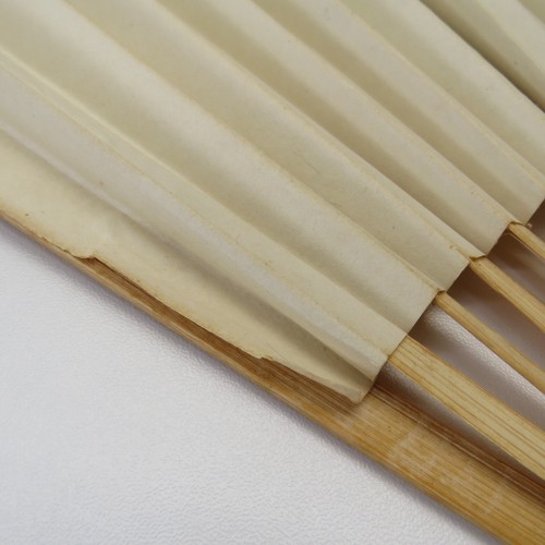 Lot of 6 Vintage Asian Paper & Wood Handle Folding Fans Japan Airlines China - Picture 22 of 23