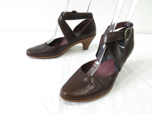 Camper-Mary-Jane-Pumps-Womens-40-9-5-10-Brown-Leather-Ankle-Strap-Mid-Heel-Shoes