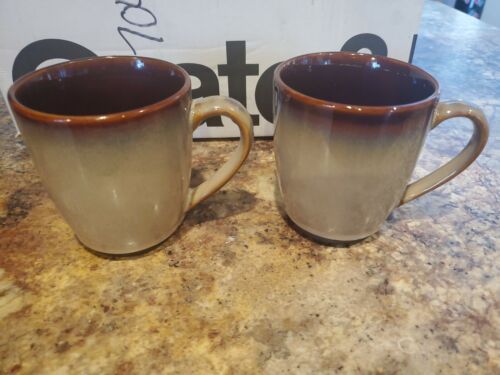 Sango Nova Brown China Cup Mugs 4933 Set of two - Picture 1 of 6