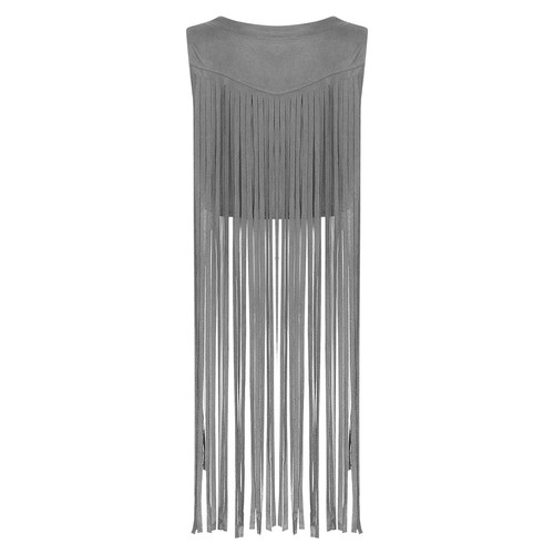 Women's 70s Fringe Vest Hippie Open Front Sleeveless Jackets Gothic Waistcoat - Picture 91 of 153